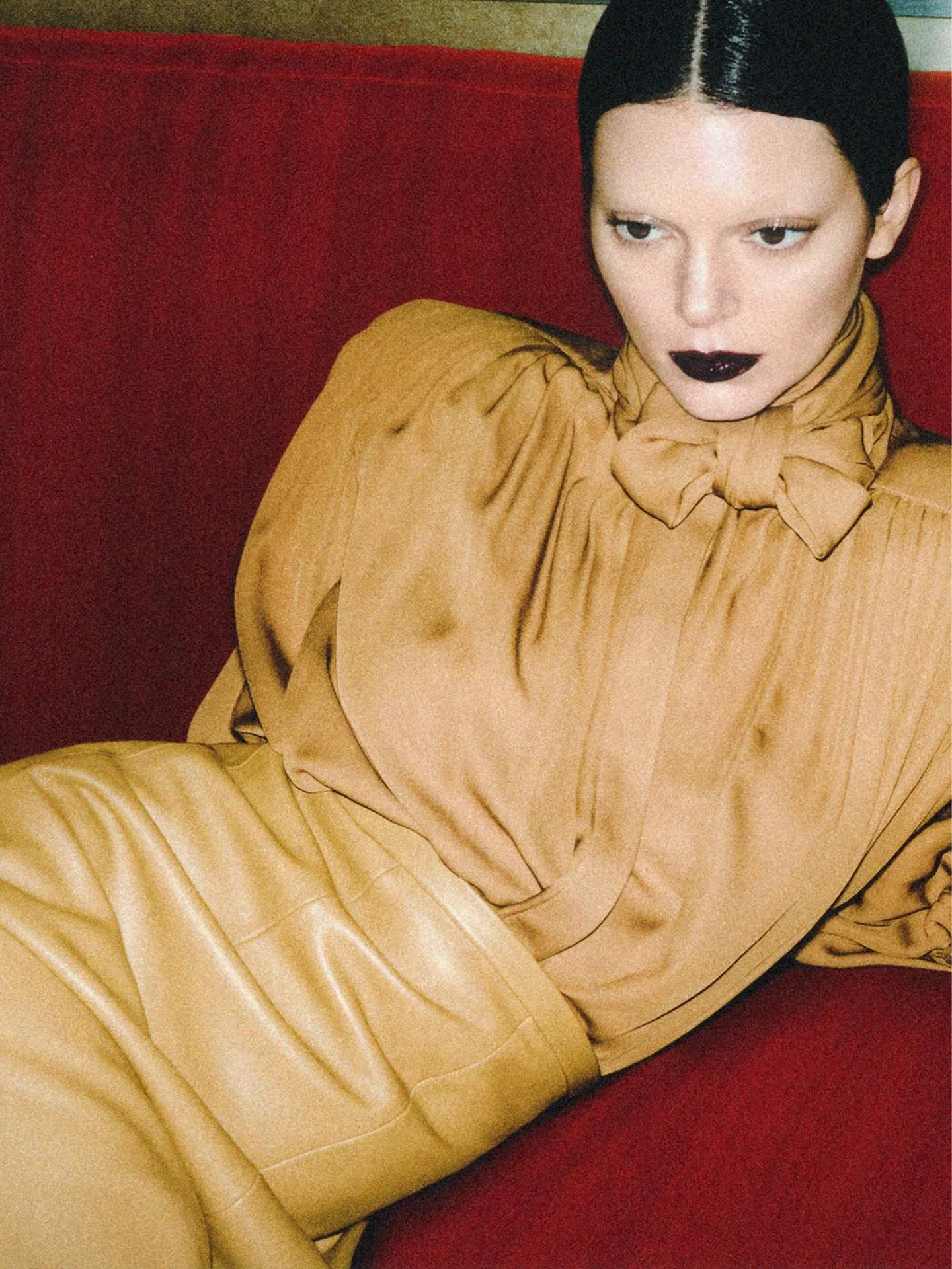 Kendall Jenner with bleached brows in the Khaite campaign