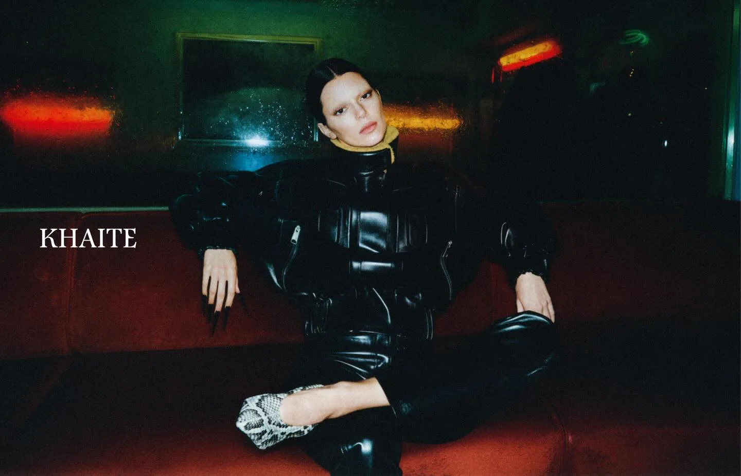 Kendall Jenner with bleached brows in the Khaite campaign