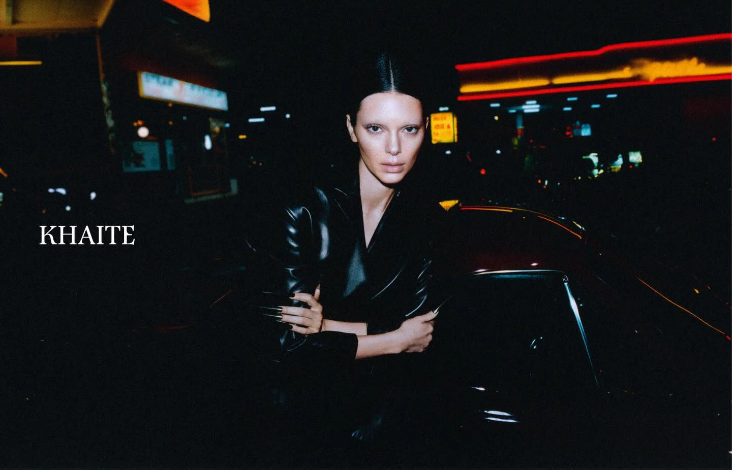 Kendall Jenner with bleached brows in the Khaite campaign