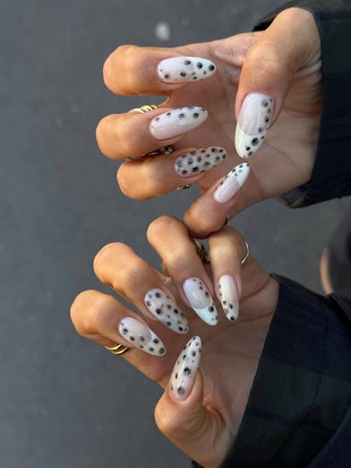 Dalmatian nails are the hottest animal print mani trend to try this spring.