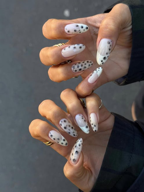 Dalmatian nails are the hottest animal print mani trend to try this spring.