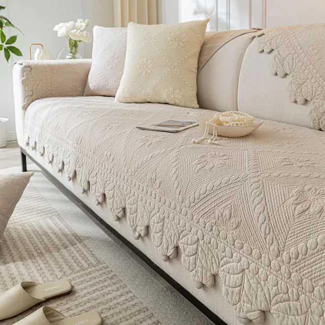 XSlive Cotton Quilted Couch Cover