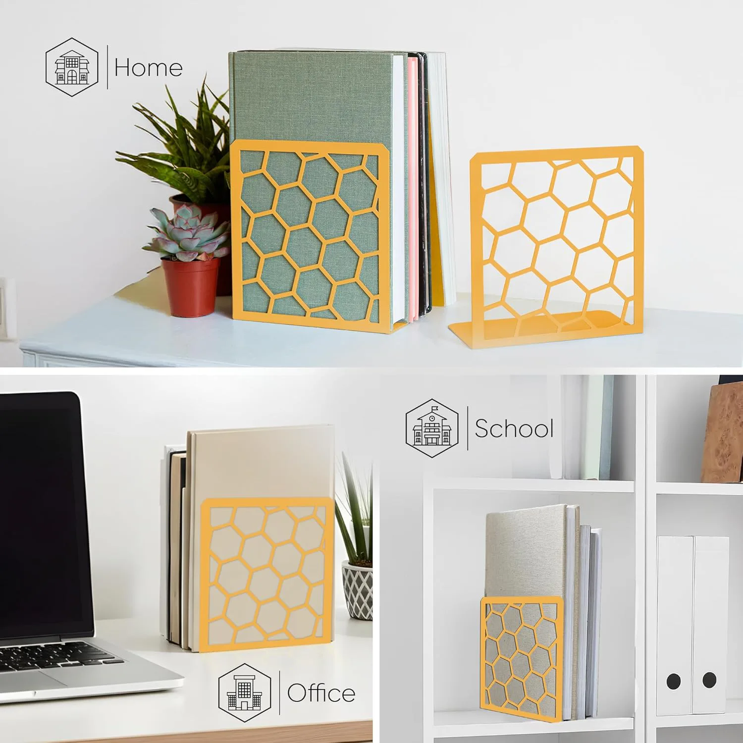 GEOMOD Honeycomb Metal Bookends
