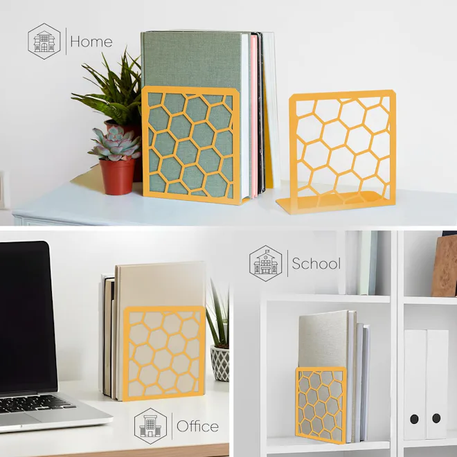 GEOMOD Honeycomb Metal Bookends