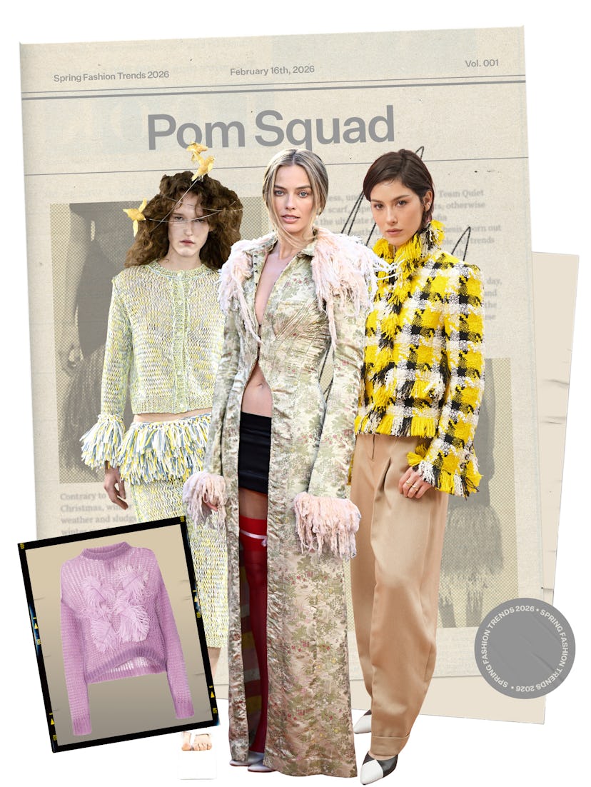 Spring 2026 Fashion Trend: Margot Robbie & Gracie Abrams in pom-pom fringe