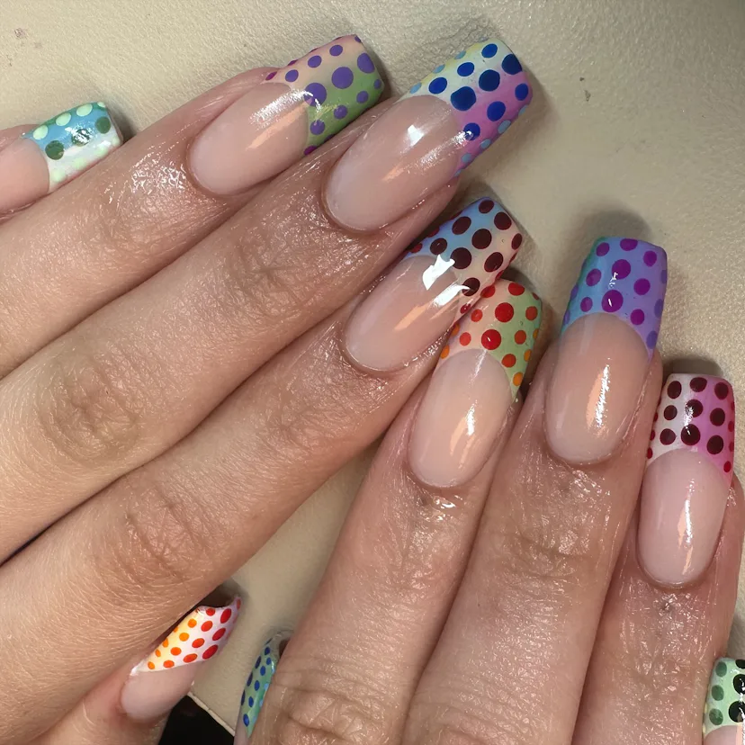 Jordyn Woods' cyber dot French manicure