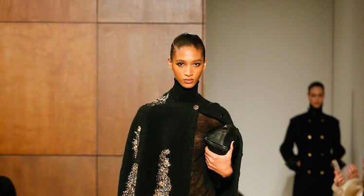 A model walking Tory Burch runway show