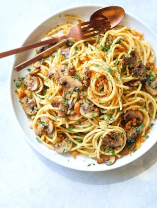 Brown Butter Mushroom Pasta, in a list of comforting pasta recipes and comforting pasta dinners.