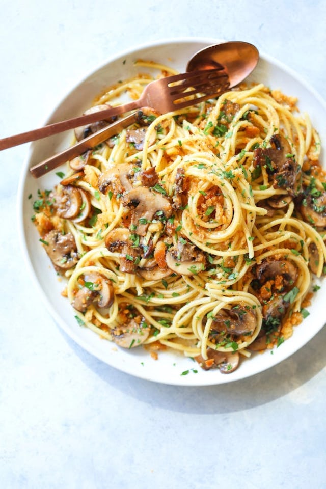 Brown Butter Mushroom Pasta, in a list of comforting pasta recipes and comforting pasta dinners.