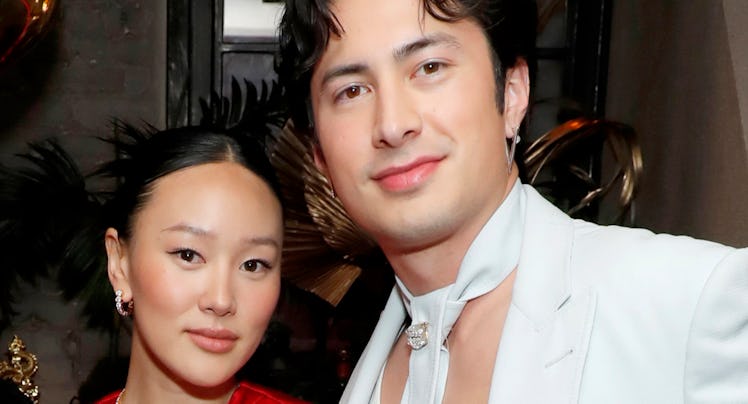 Yerin Ha and Hudson Williams attend Gold House's Lunar New Year Gold Celebration at Chinese Tuxedo o...