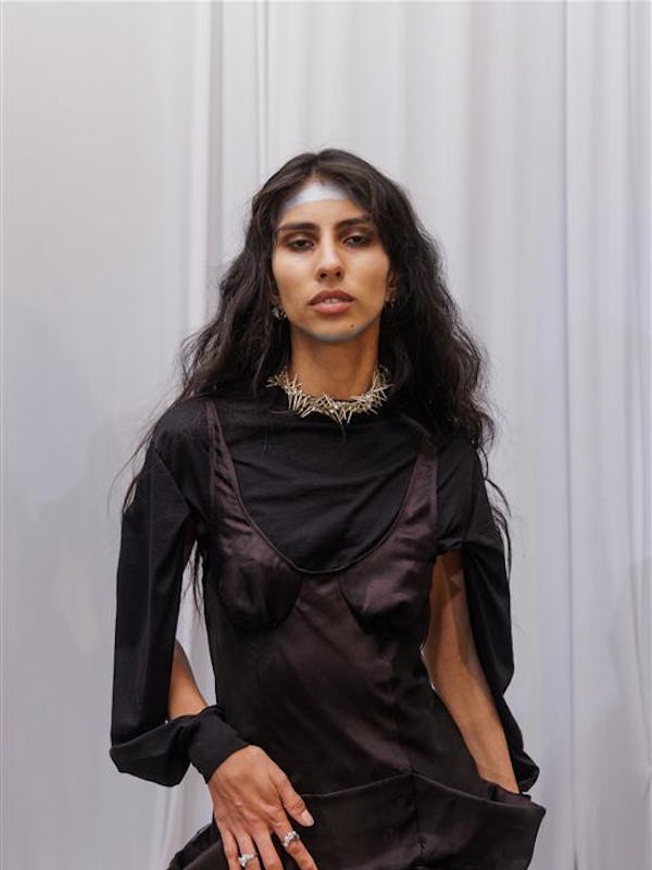 Teased hair at Collina Strada.