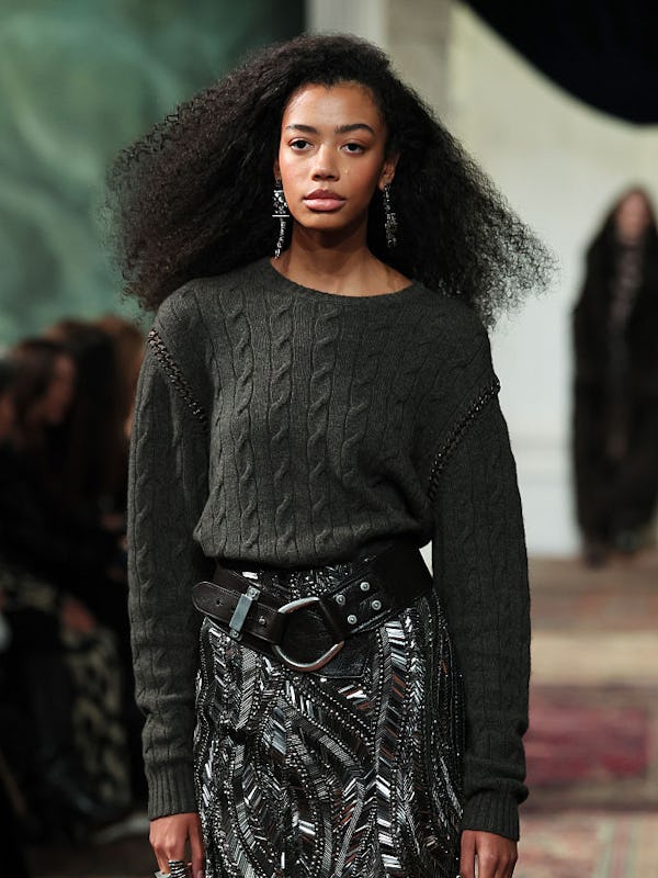 Brushed-out curls at Ralph Lauren.