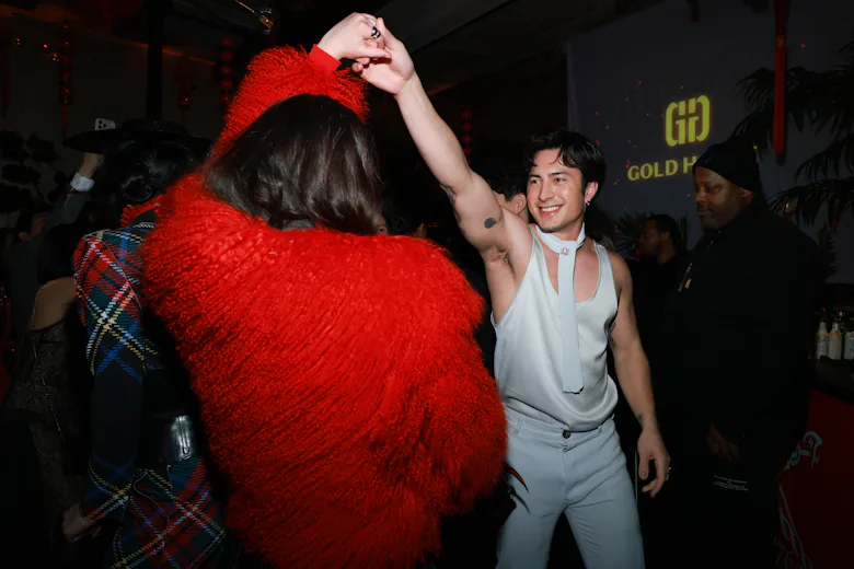 Lola Tung and Hudson Williams attend Hennessy Gold House Lunar New Year Celebration at Chinese Tuxed...