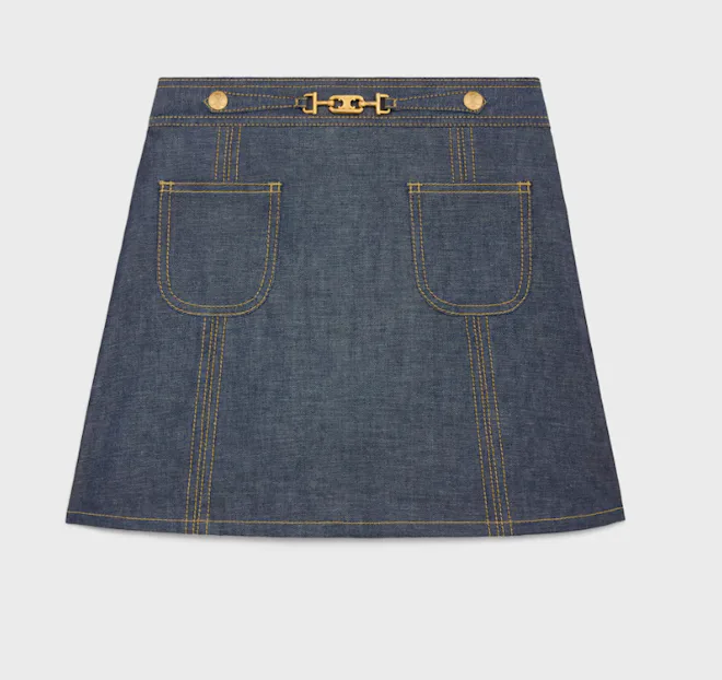 Trapeze Mini Skirt in Raw Wash Denim