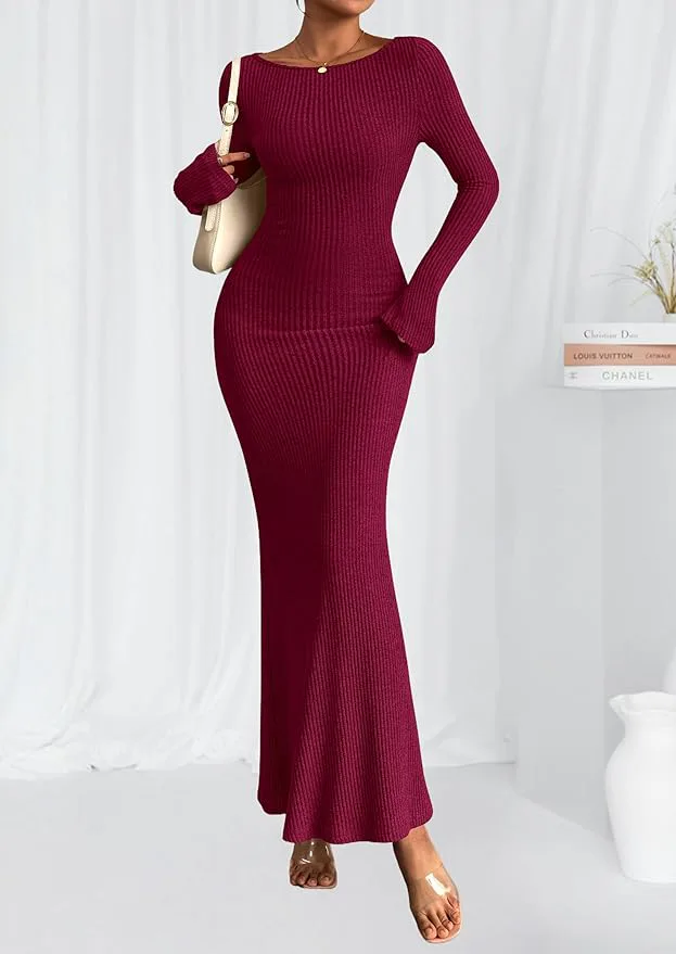 PRETTYGARDEN Long Sleeve Maxi Dress