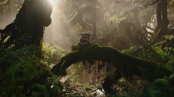 Grogu meditates in The Mandalorian and Grogu