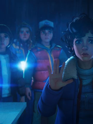 Stranger Things: Tales From '85. (L to R) Benjamin Plessala as Will, Jolie Hoang-Rappaport as Max, B...