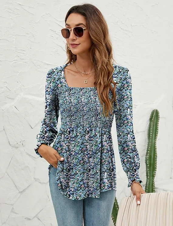 LOMON Square-Neck Blouse