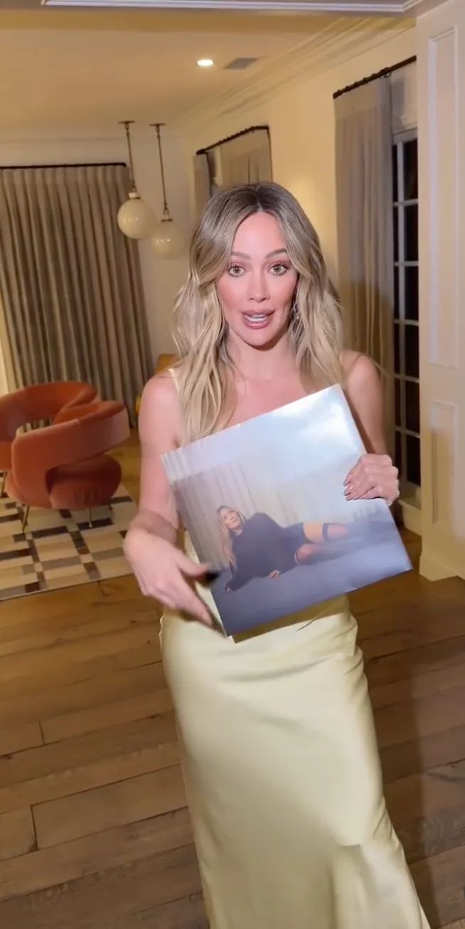 Hilary Duff Wore A Butter Yellow Slip Dress To Her Album Release Party