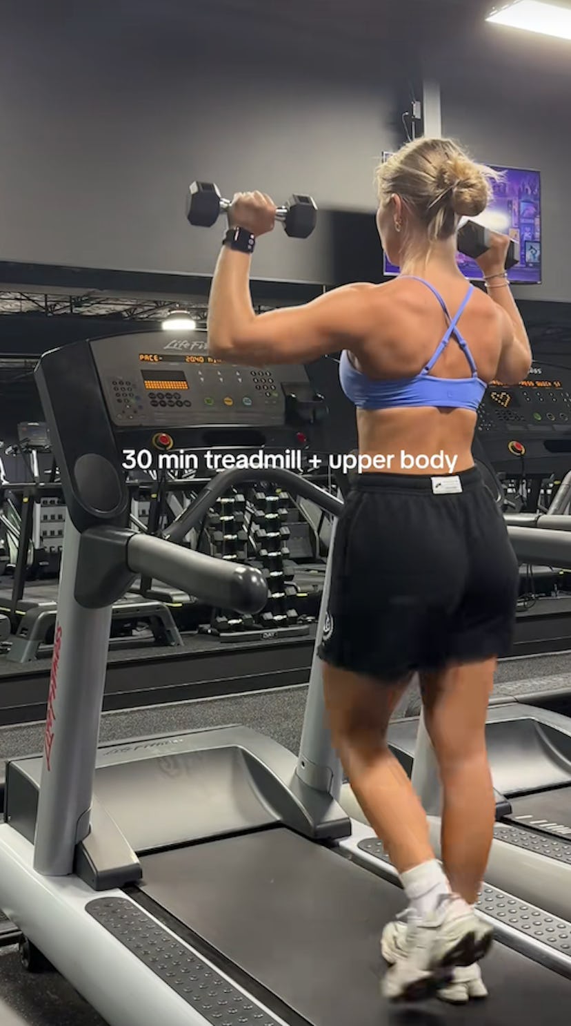 Treadmill Dumbbell Workout.