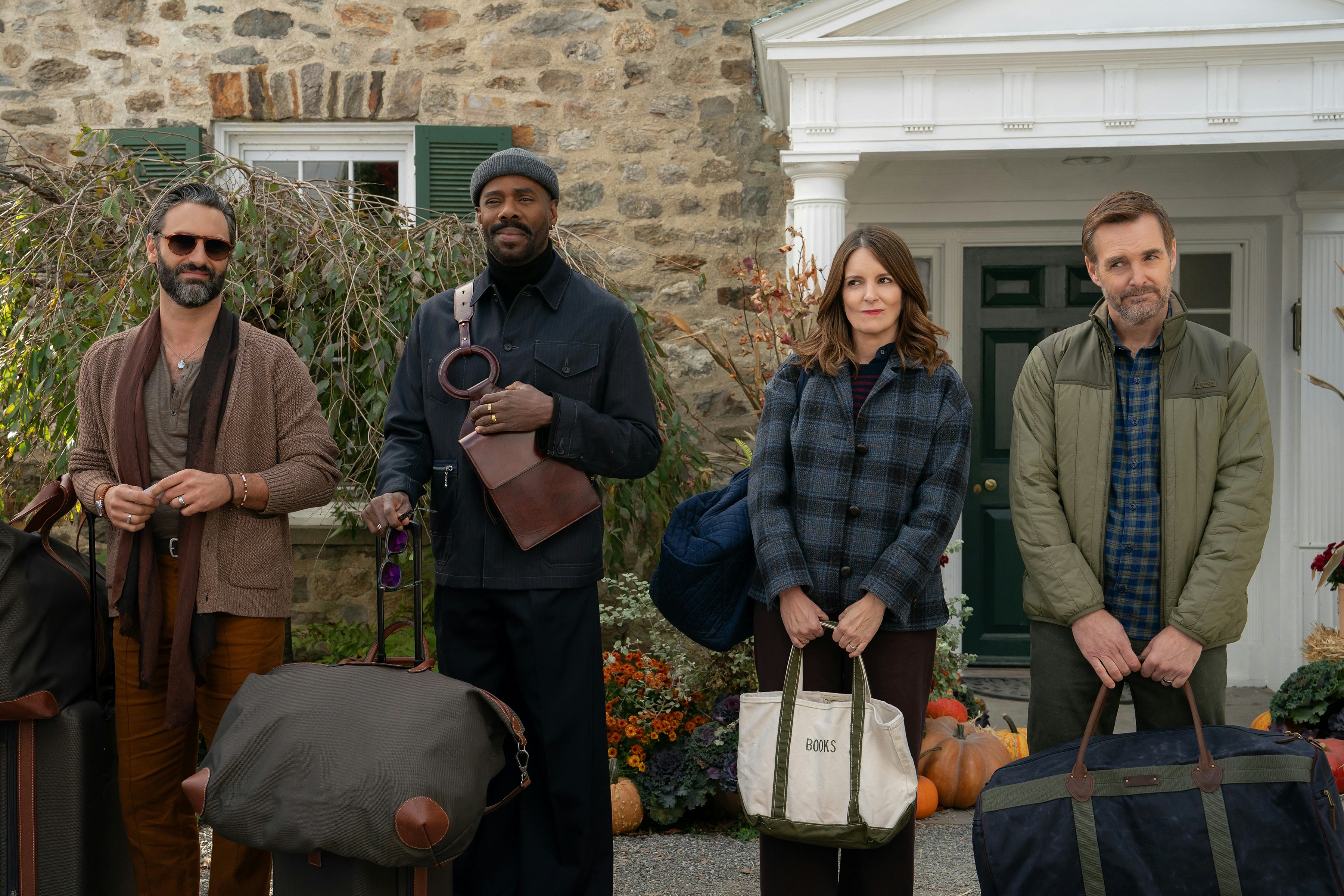 THE FOUR SEASONS. (L to R) Marco Calvani as Claude, Colman Domingo as Danny, Tina Fey as Kate, and Will Forte as Jack in Episode 106 of The Four Seasons. 