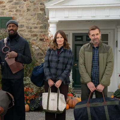 THE FOUR SEASONS. (L to R) Marco Calvani as Claude, Colman Domingo as Danny, Tina Fey as Kate, and Will Forte as Jack in Episode 106 of The Four Seasons.