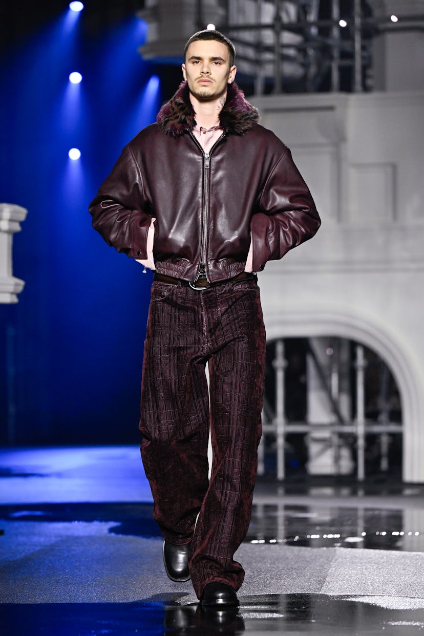 Romeo Beckham on the runway at the Burberry fashion show as part of London Fashion Week Fall 2026 on...