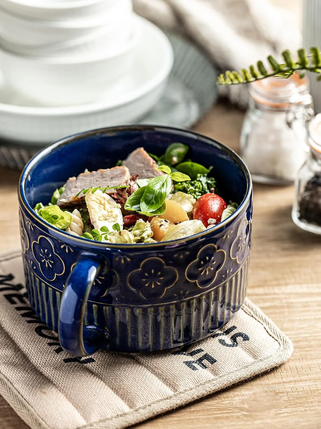 Gomakren Large Soup Bowl with Handle