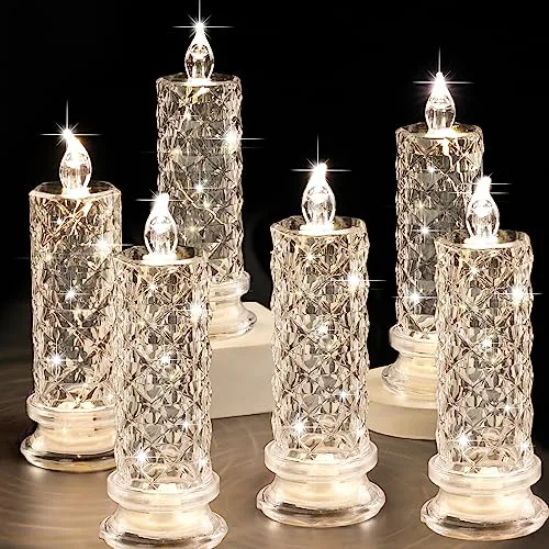SupBri Rose Shadow LED Flameless Candles (6-Pack)