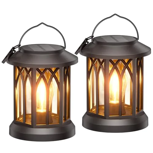WdtPro Outdoor Hanging Solar Lanterns (2-Pack)