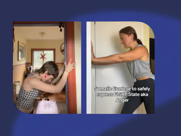 Pushing your hands into a wall is an effective way to release anger.