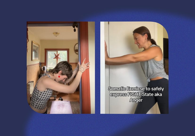 Pushing your hands into a wall is an effective way to release anger.