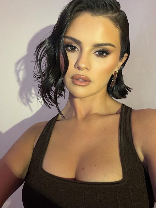 Selena Gomez with bronzed glam in a selfie