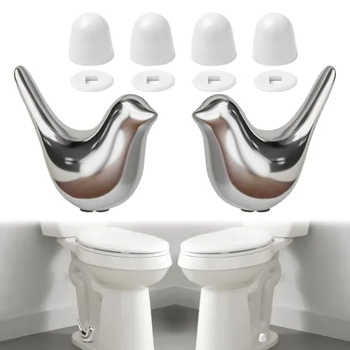 MENNTY Ceramic Birds Toilet Bolt Covers (2-Pack)