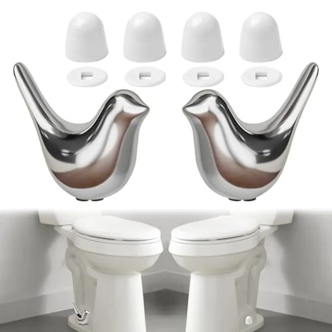 MENNTY Ceramic Birds Toilet Bolt Covers (2-Pack)