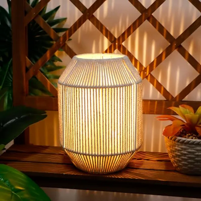 JHY DESIGN Woven Lampshade Table Lamp