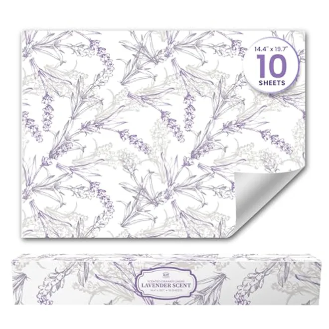 Linda's Essentials Lavender Scented Drawer Liners (10-Pack)