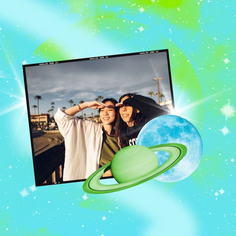 Two woman looking at the total lunar eclipse on March 3, 2026, after reading their horoscopes.