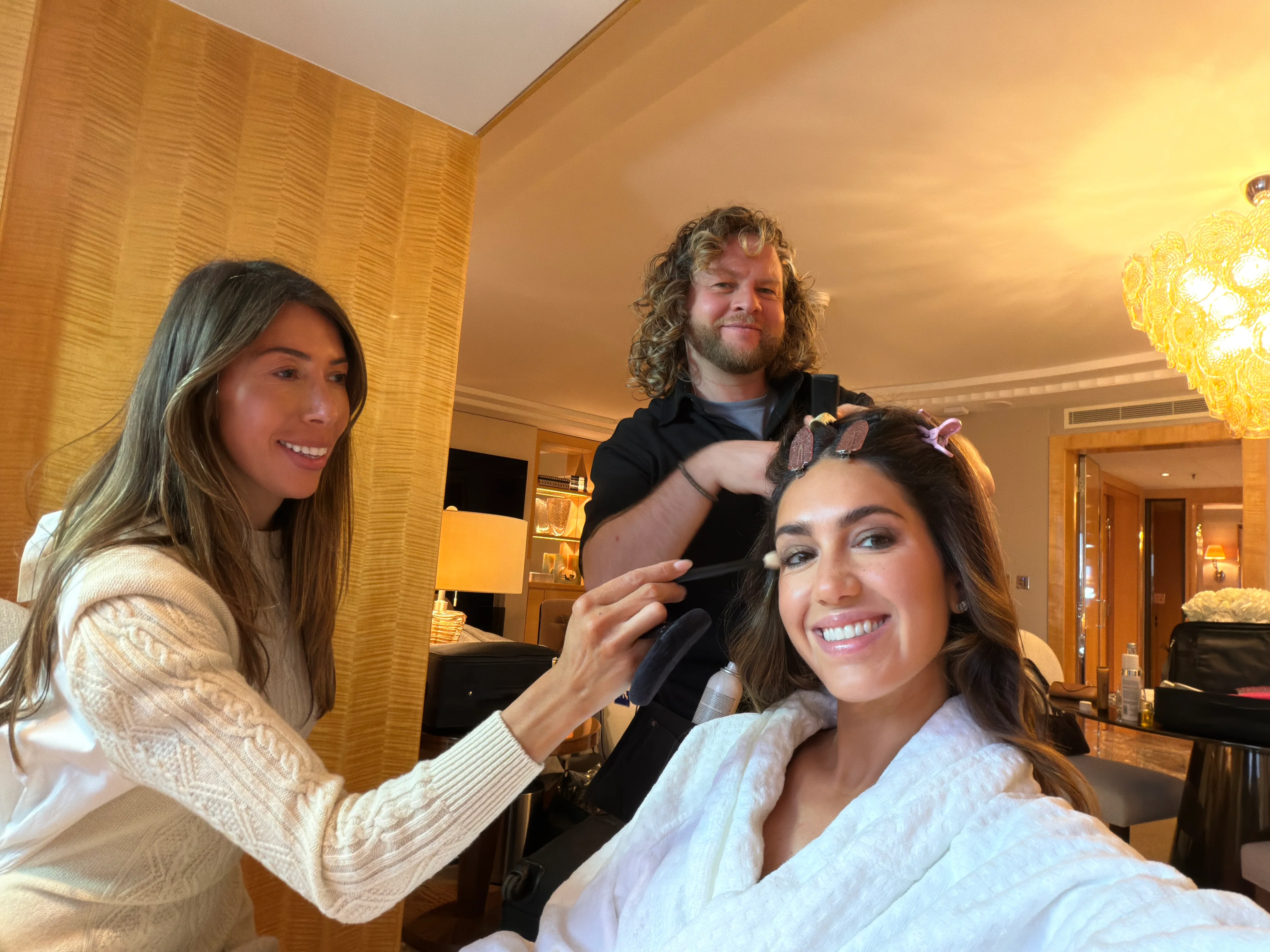 Tinx getting ready for the Burberry show