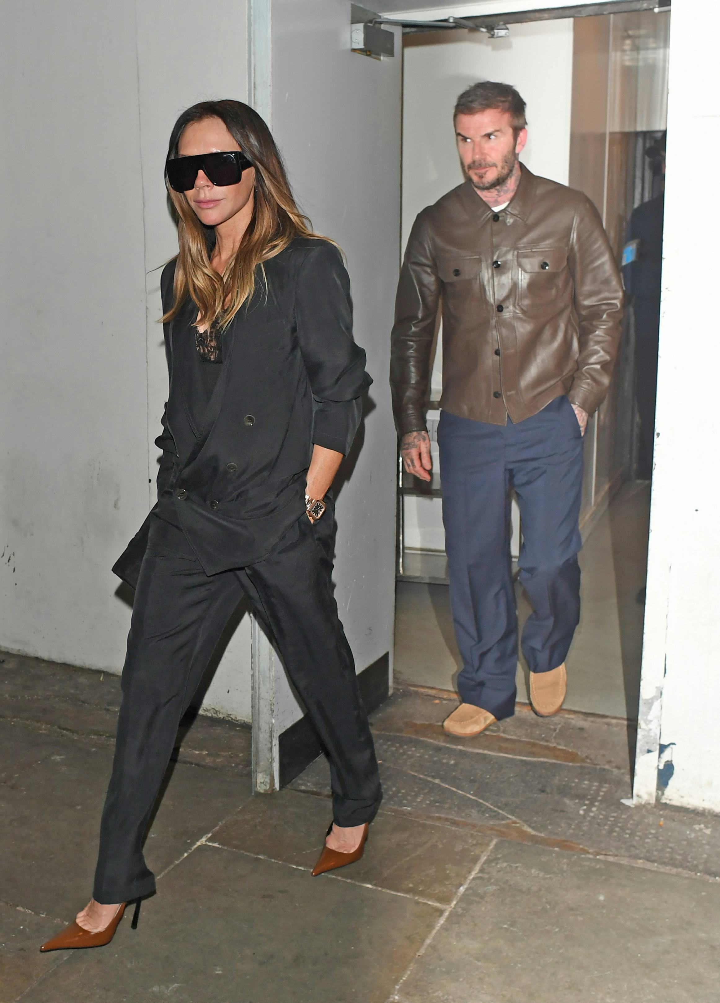 Victoria and David Beckham, London, February 2026.