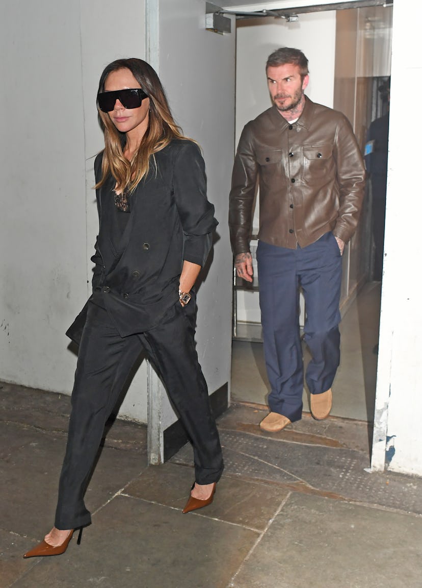 Victoria and David Beckham, London, February 2026.