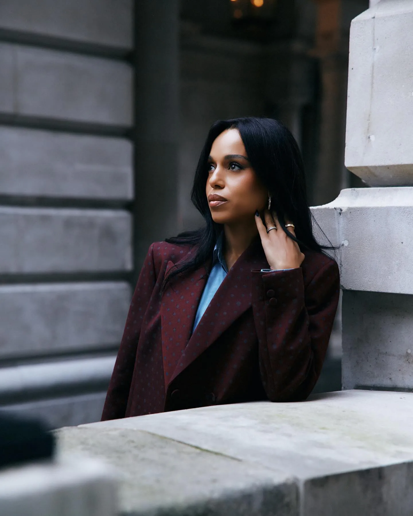 Kerry Washington with a silk press in London 