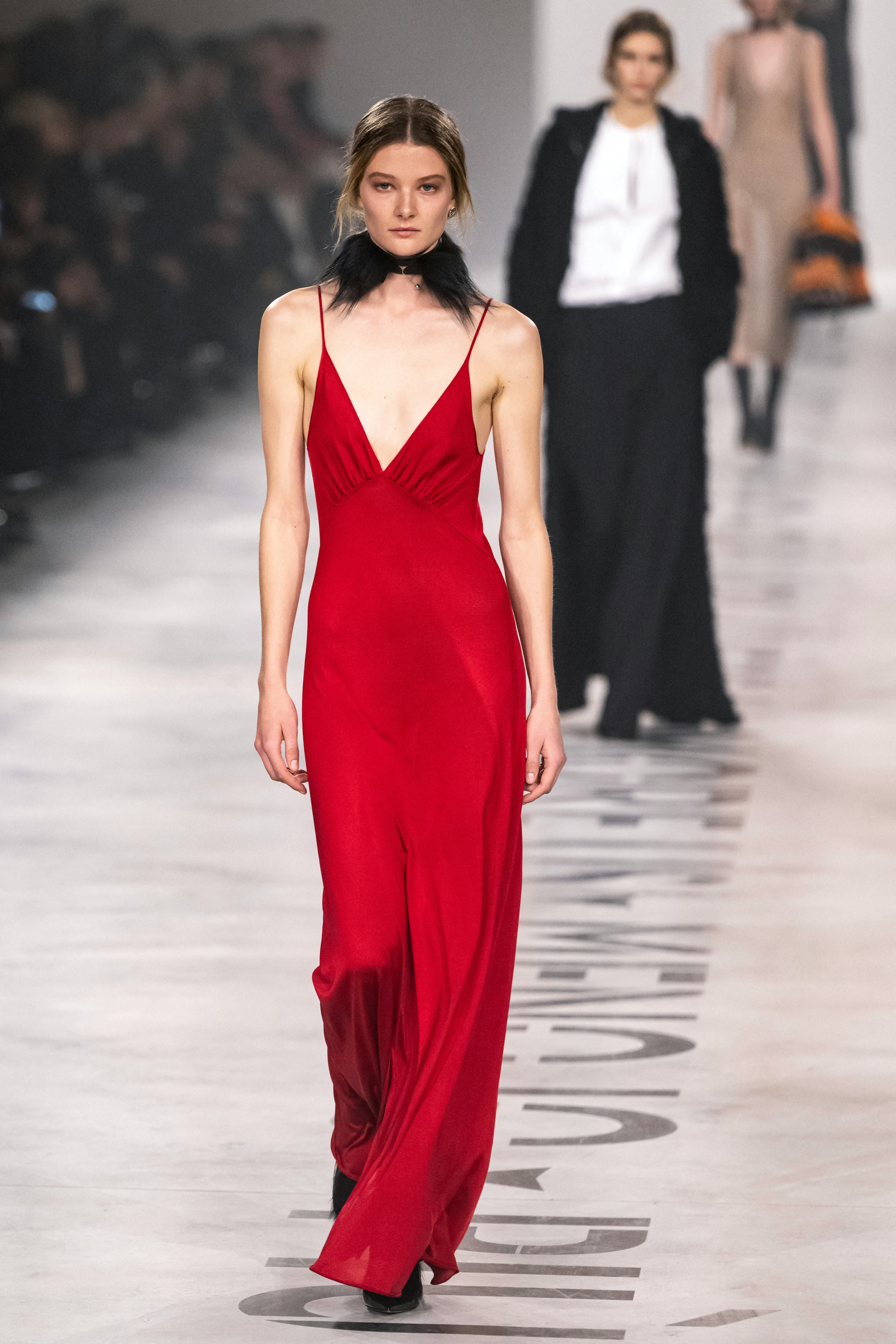 A model walks the runway during the Fendi collection show at Milan's Fashion Week Womenswear Fall/Wi...