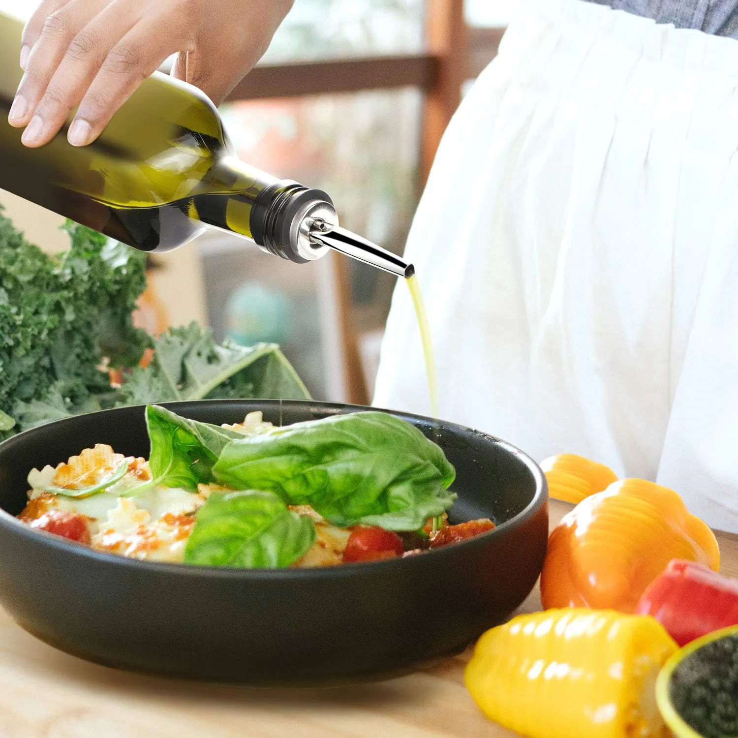 AOZITA Glass Olive Oil Dispenser