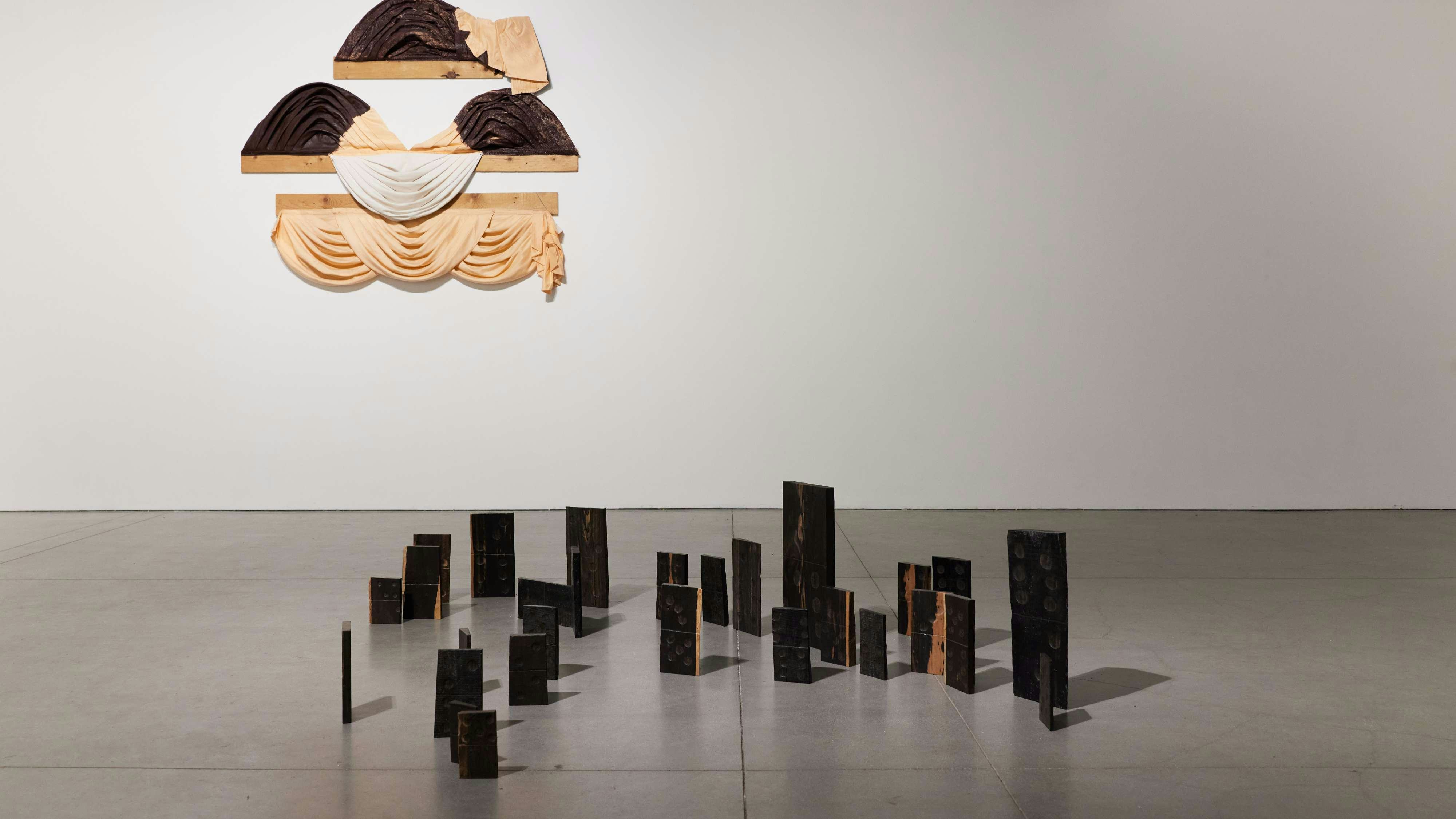 Zenobia Lee, installation view of 'Poesis', 2025 and 'Ash Fall (pastoral)', 2025