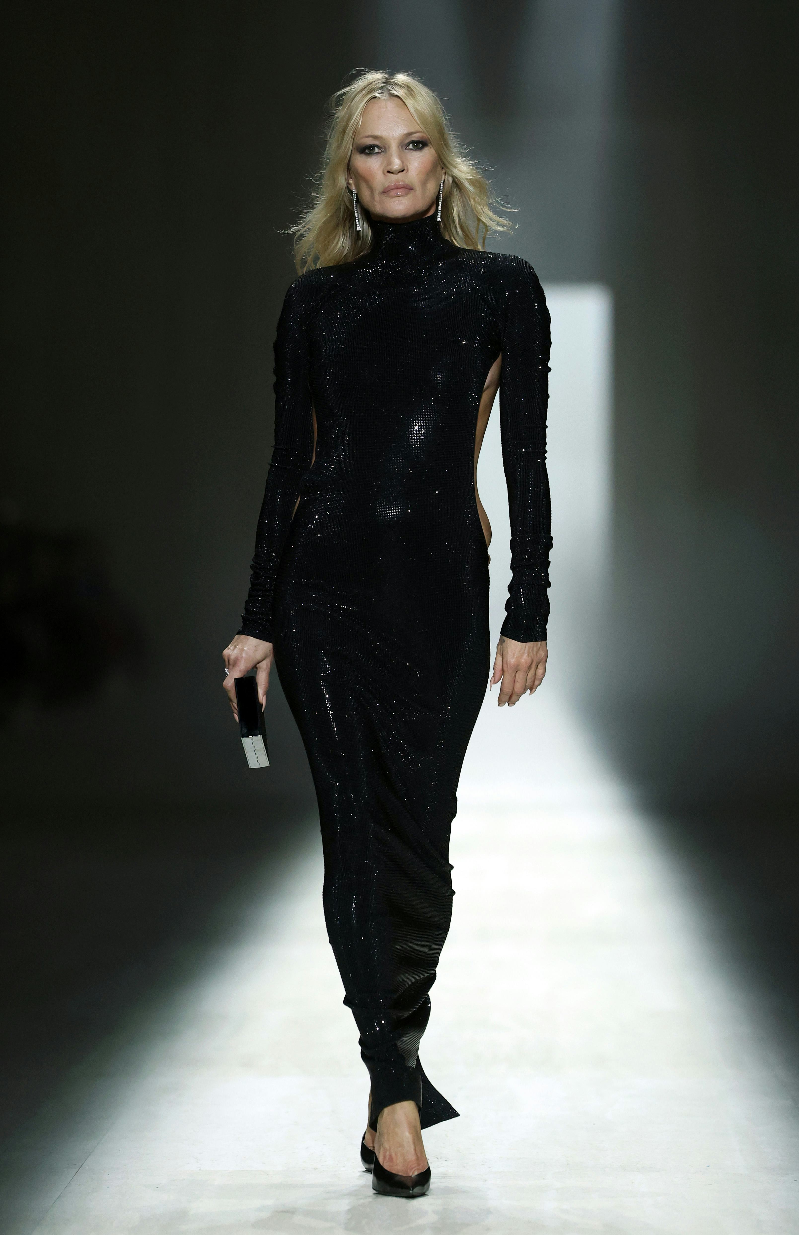 Kate Moss walks the runway at the Gucci FW26 Fashion Show at Palazzo Delle Scintille on February 27,...