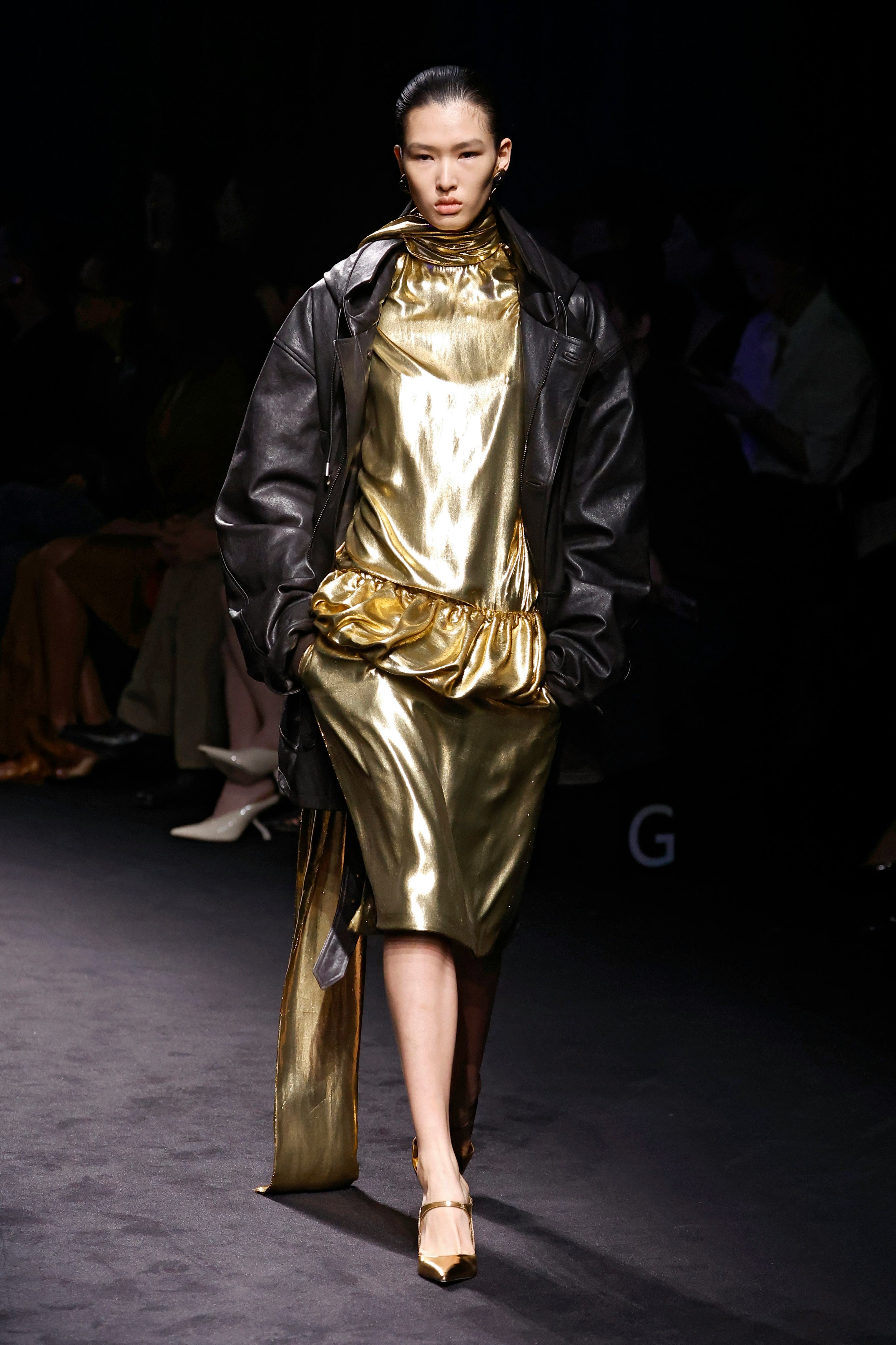 A model walks the runway at the Ferragamo fashion show during the Milan Fashion Week - Womenswear Fa...