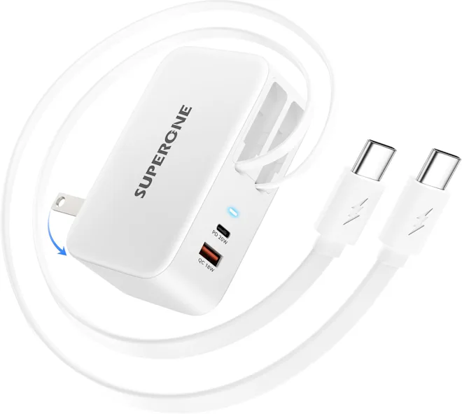 SUPERONE 4-in-1 Retractable Wall Charger
