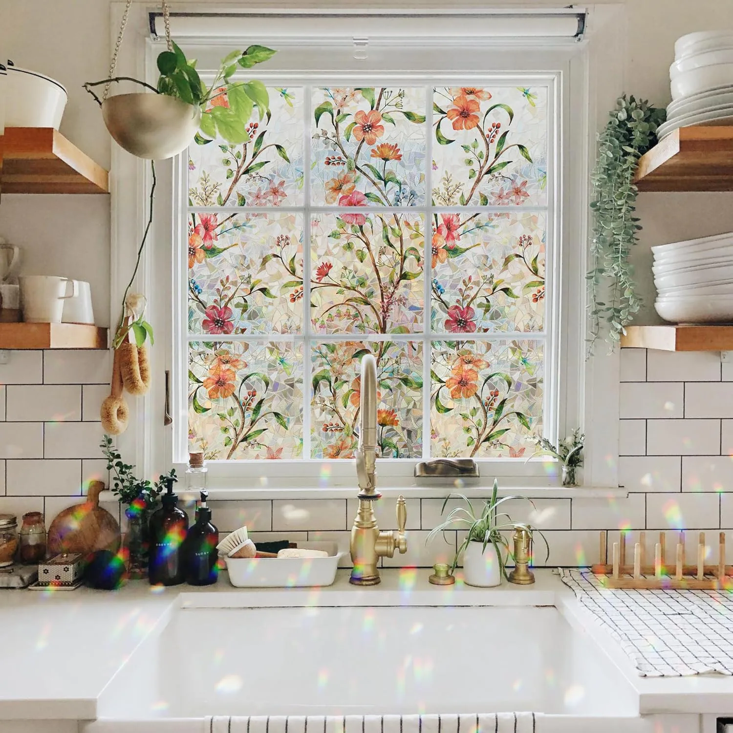 Ranzdn Stained Glass Window Privacy Film