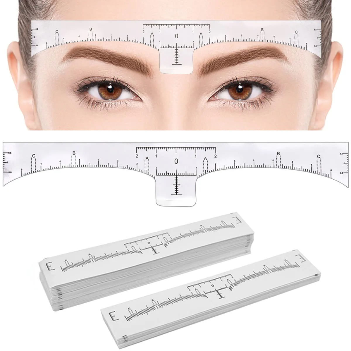 KINGMAS Disposable Stencil Brow Ruler (100-Pack)